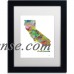 Trademark Fine Art "California State Map-1" Canvas Art by Marlene Watson, White Matte, Black Frame   556017346